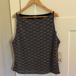 NWT Worthington Womens Black Cream Crochet Sleeveless Sweater Size XXL Spring